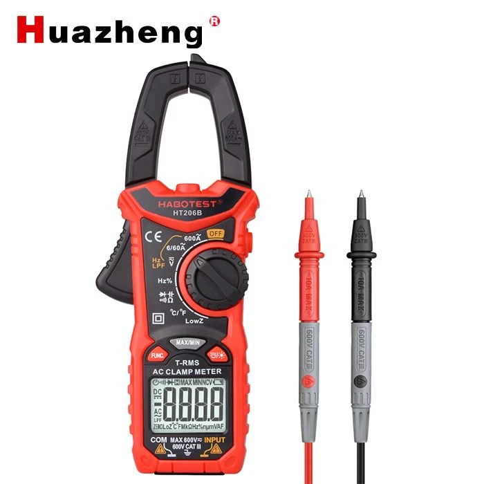 HT206B 6000 Telt 600V AC DC 600A AC Digitale Stroomtang Multimeter